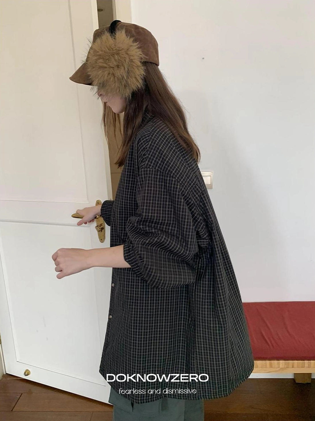 DKZ OFFICIAL Vintage Plaid Cotton Padded Long Sleeve Shirt