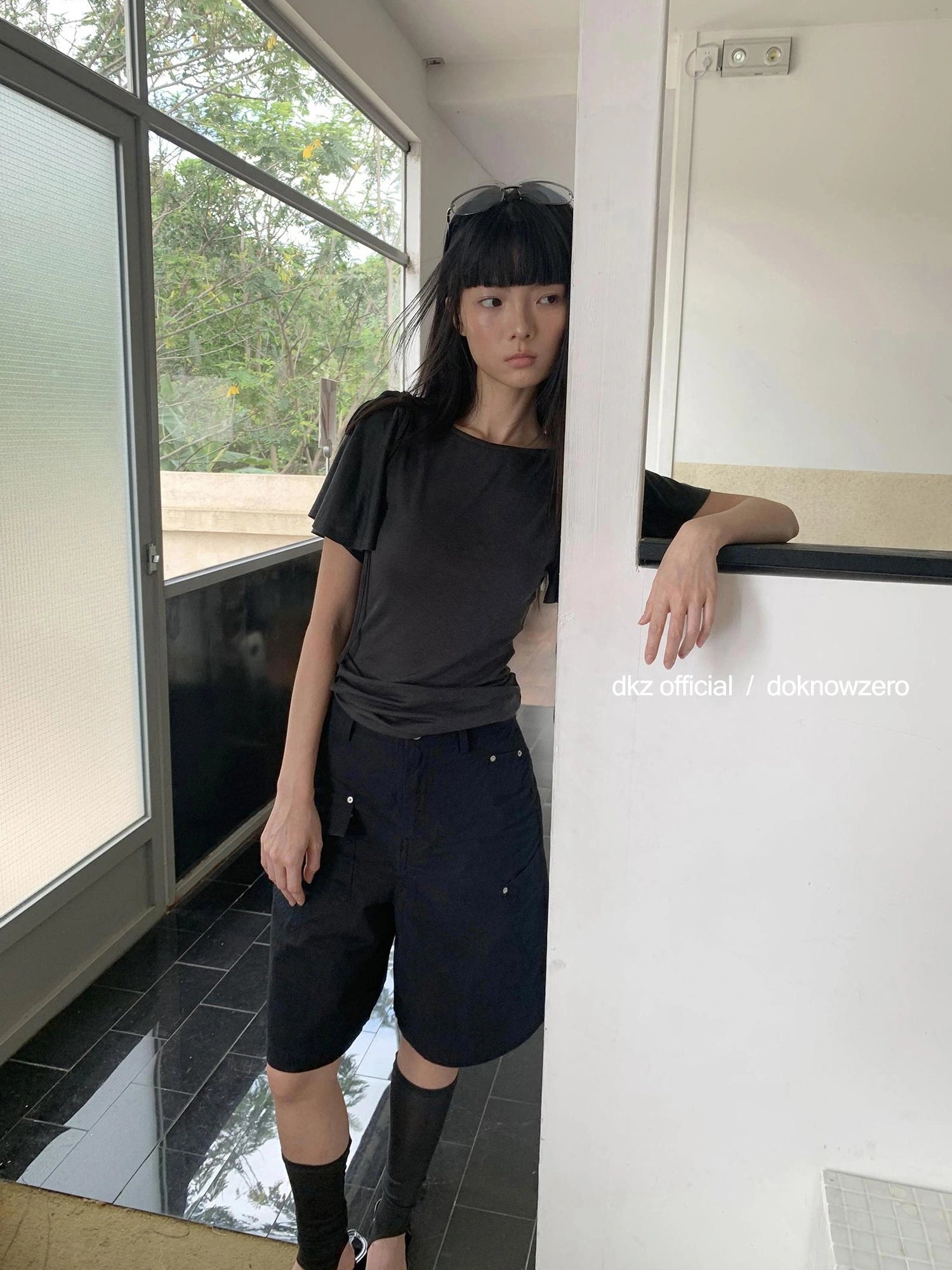 DKZ OFFICIAL Vintage Sandwashed Cargo Shorts with Rivets