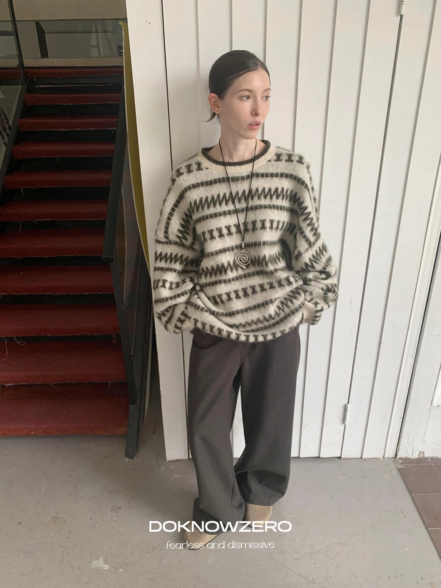 DKZ OFFICIAL Vintage Striped Crewneck Sweater