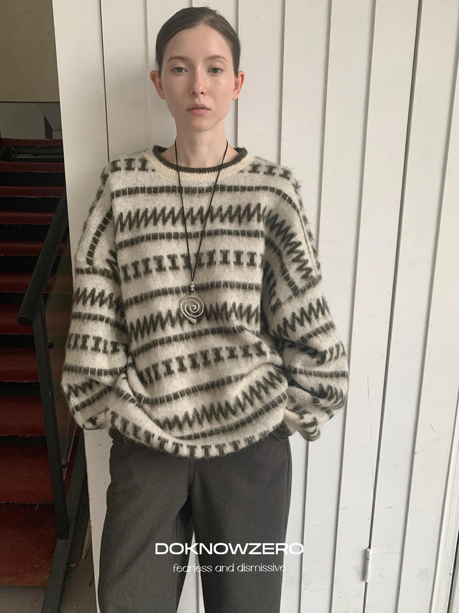 DKZ OFFICIAL Vintage Striped Crewneck Sweater