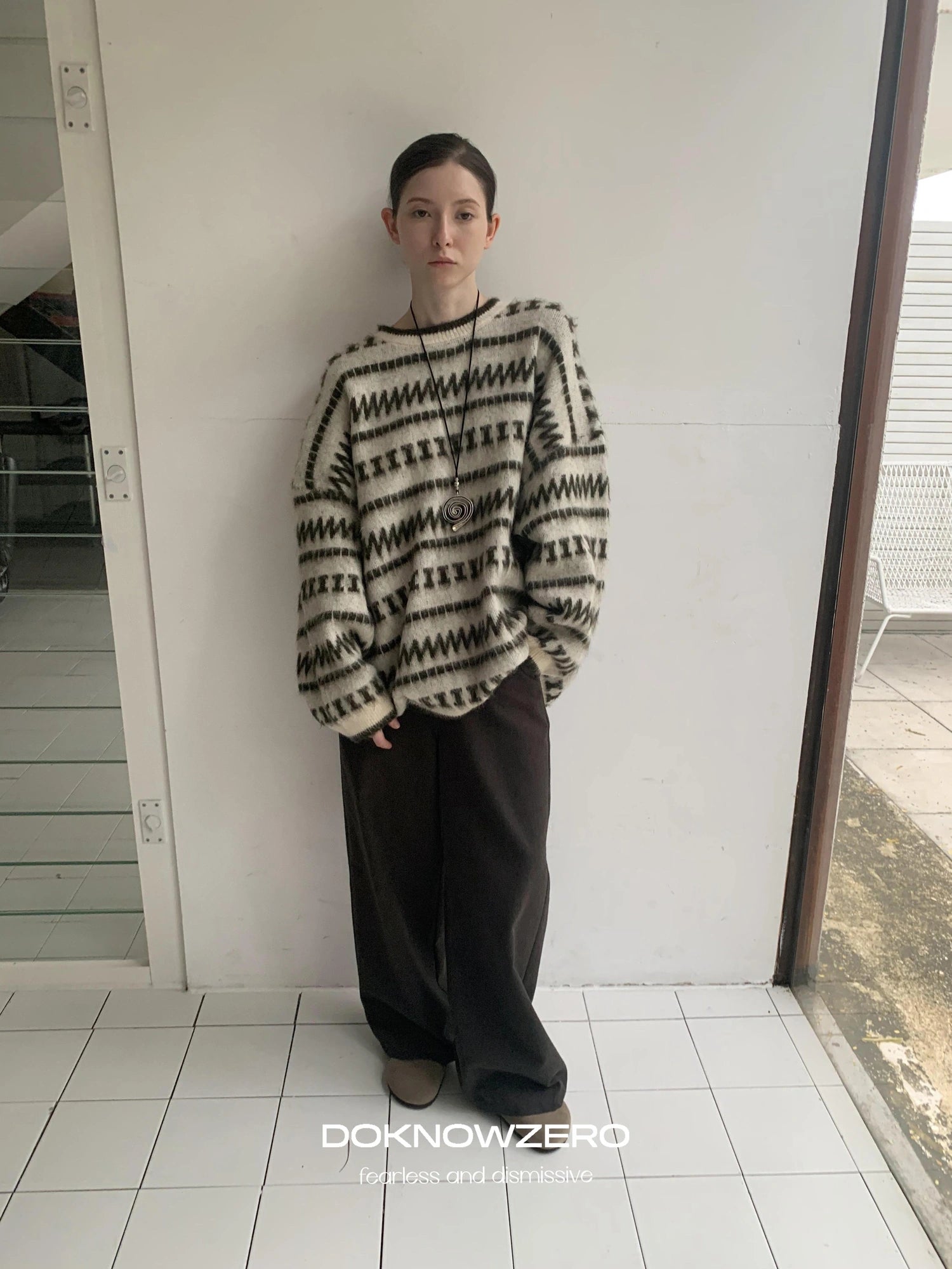 DKZ OFFICIAL Vintage Striped Crewneck Sweater