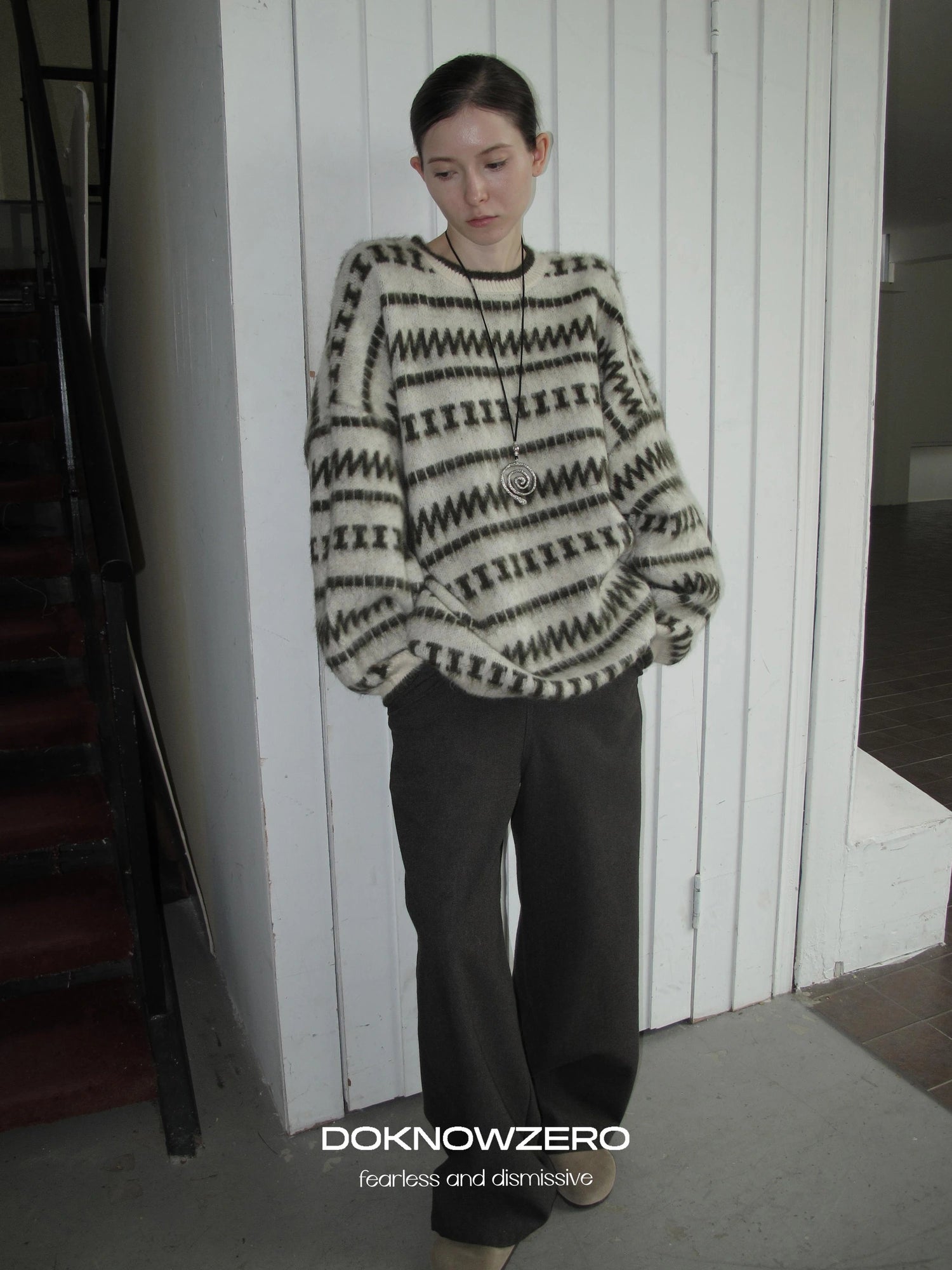 DKZ OFFICIAL Vintage Striped Crewneck Sweater