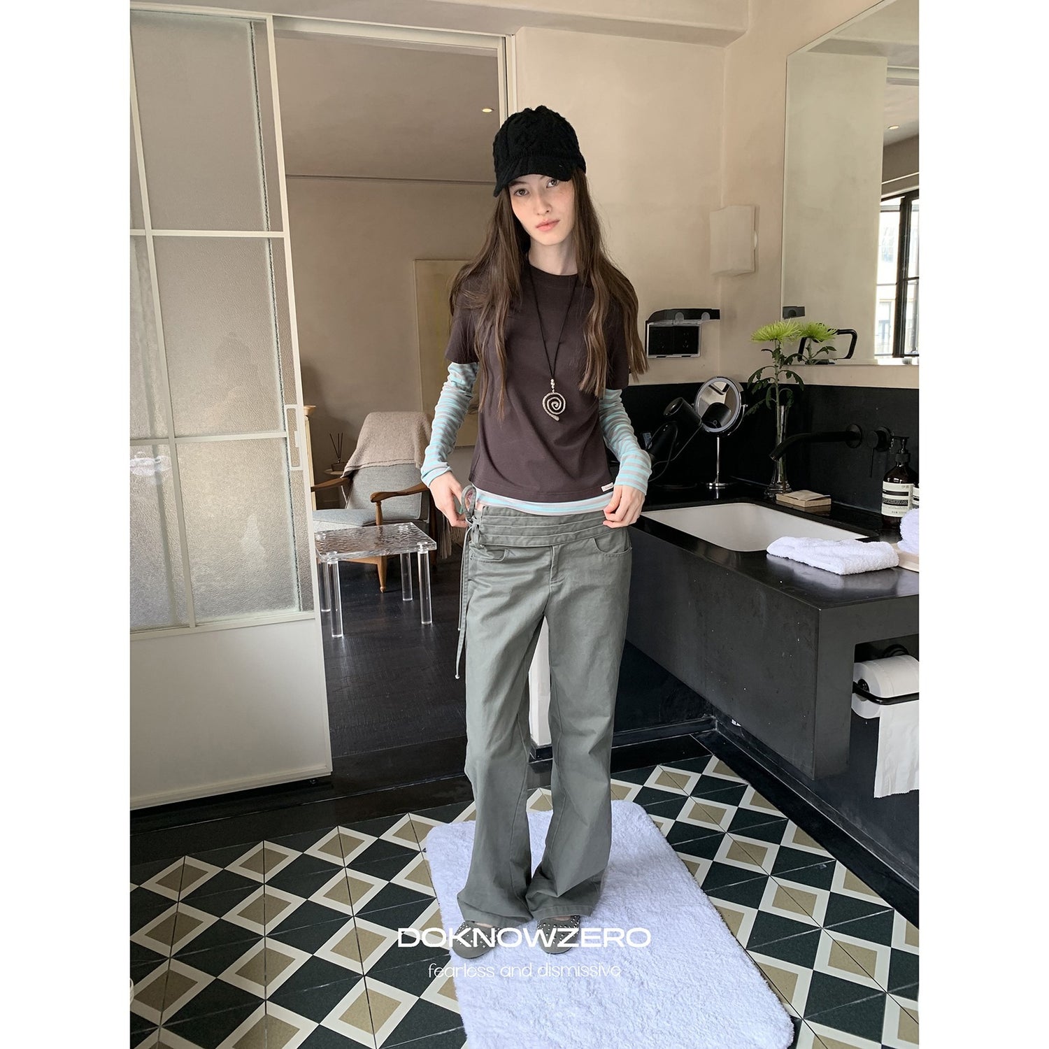 DKZ_OFFICIAL_Vintage_Striped_Patchwork_Faux_Layered_Women&
