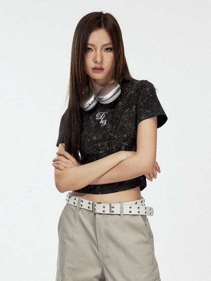 DKZ OFFICIAL Vintage Tie Dye Cropped Tee