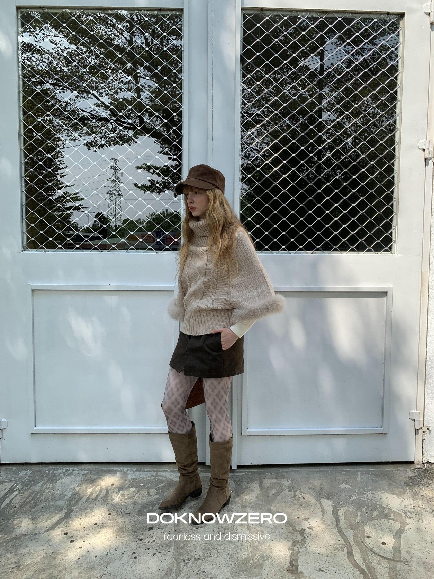 DKZ OFFICIAL Vintage Utility Faux Two Piece A Line Women&