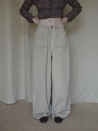 DKZ OFFICIAL Vintage Washed Apricot Denim Jeans