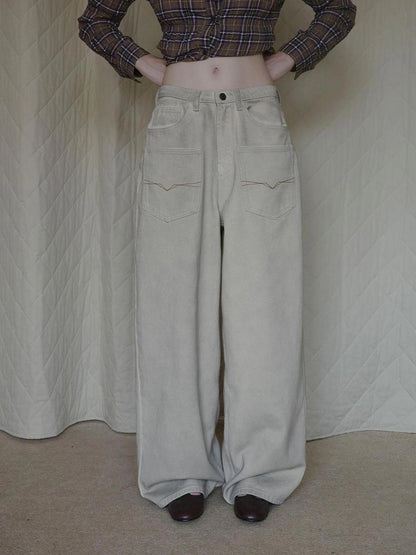 DKZ OFFICIAL Vintage Washed Apricot Denim Jeans