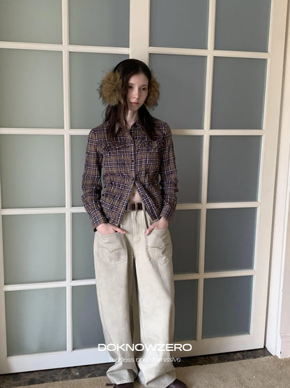 DKZ OFFICIAL Vintage Washed Apricot Denim Jeans