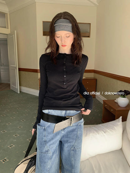 DKZ OFFICIAL Vintage Washed Blue Relaxed Cargo Cropped Jeans