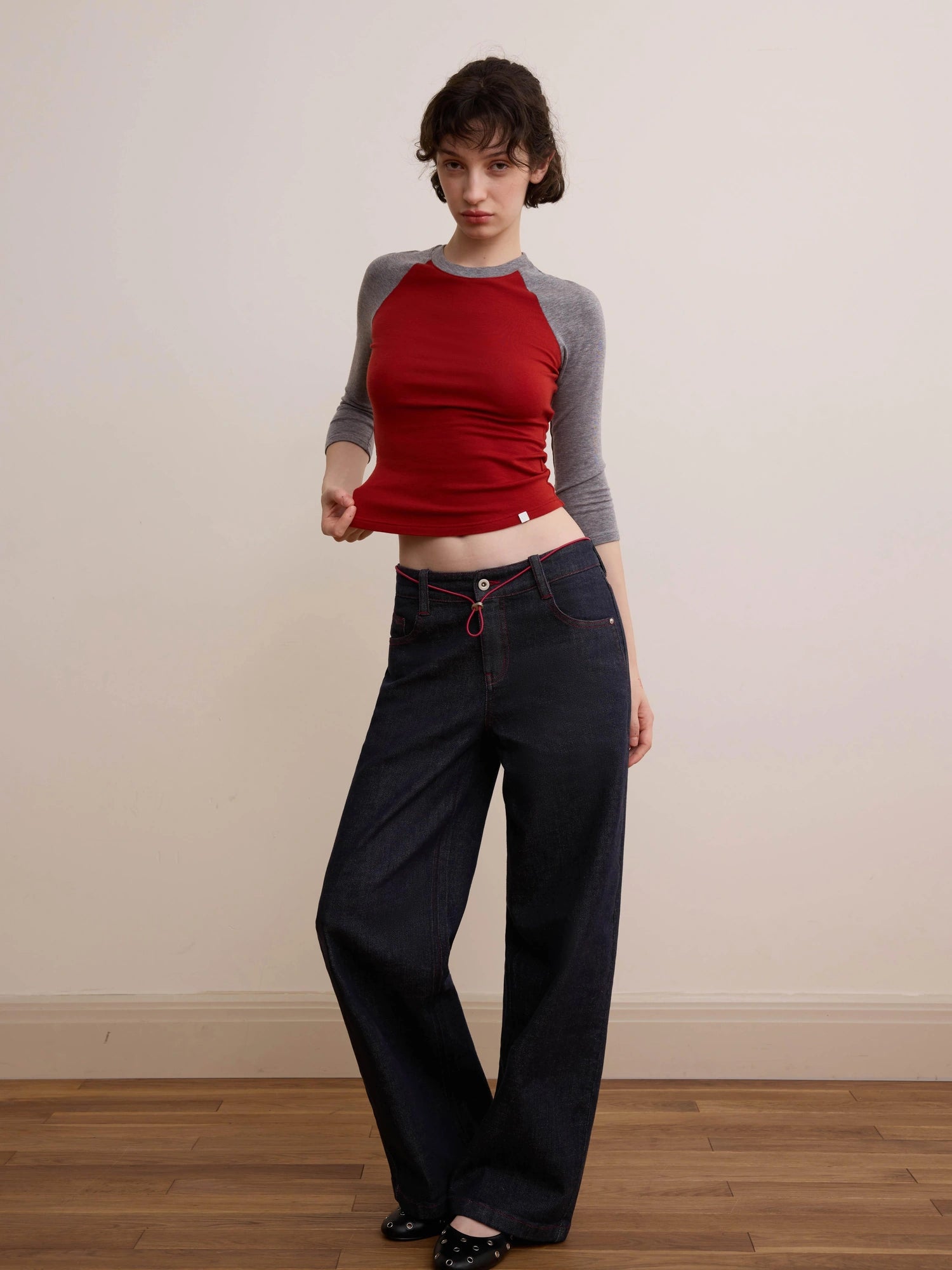 DKZ OFFICIAL Vintage Washed Deep Blue Straight Leg Jeans