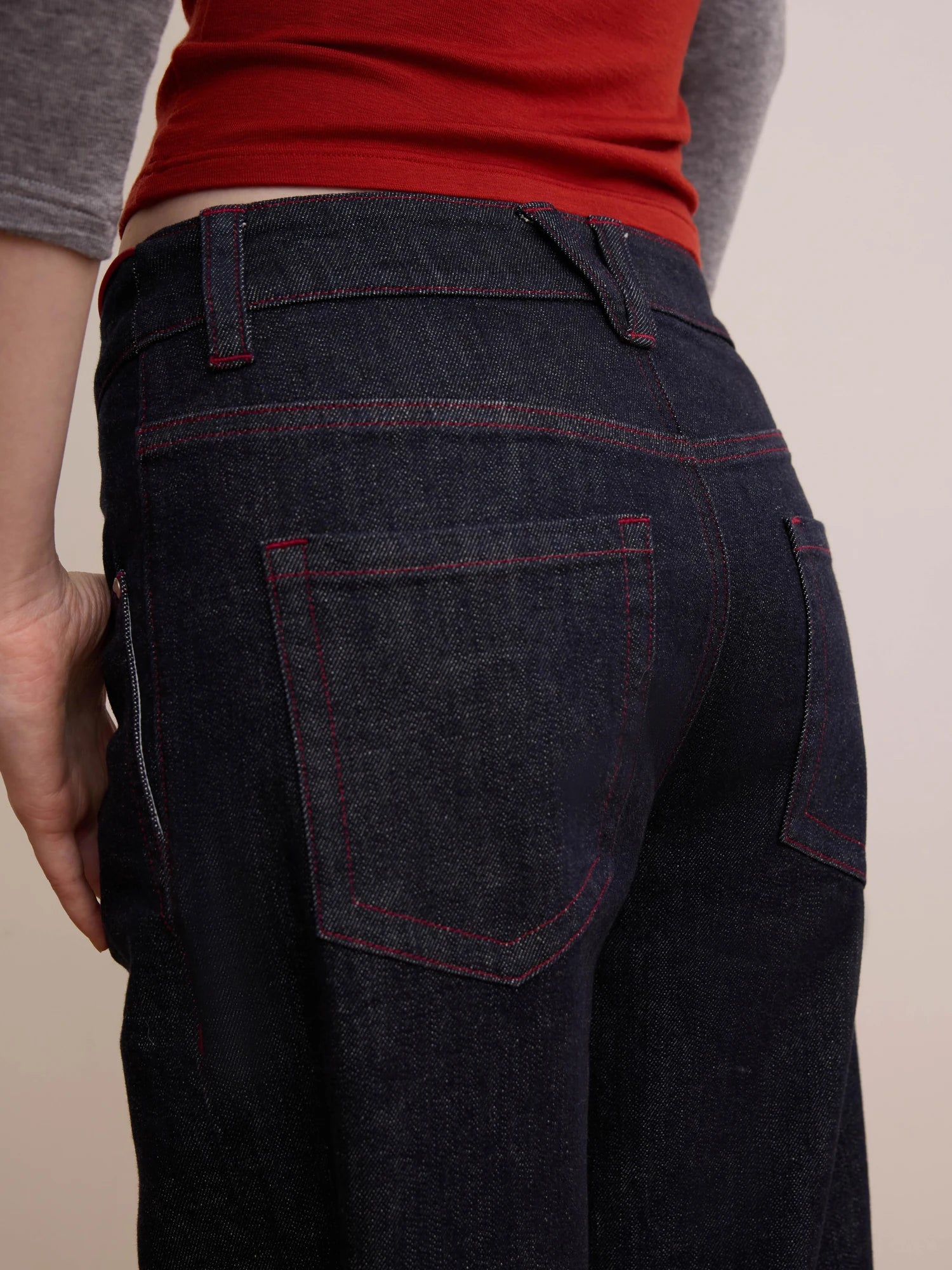 DKZ OFFICIAL Vintage Washed Deep Blue Straight Leg Jeans