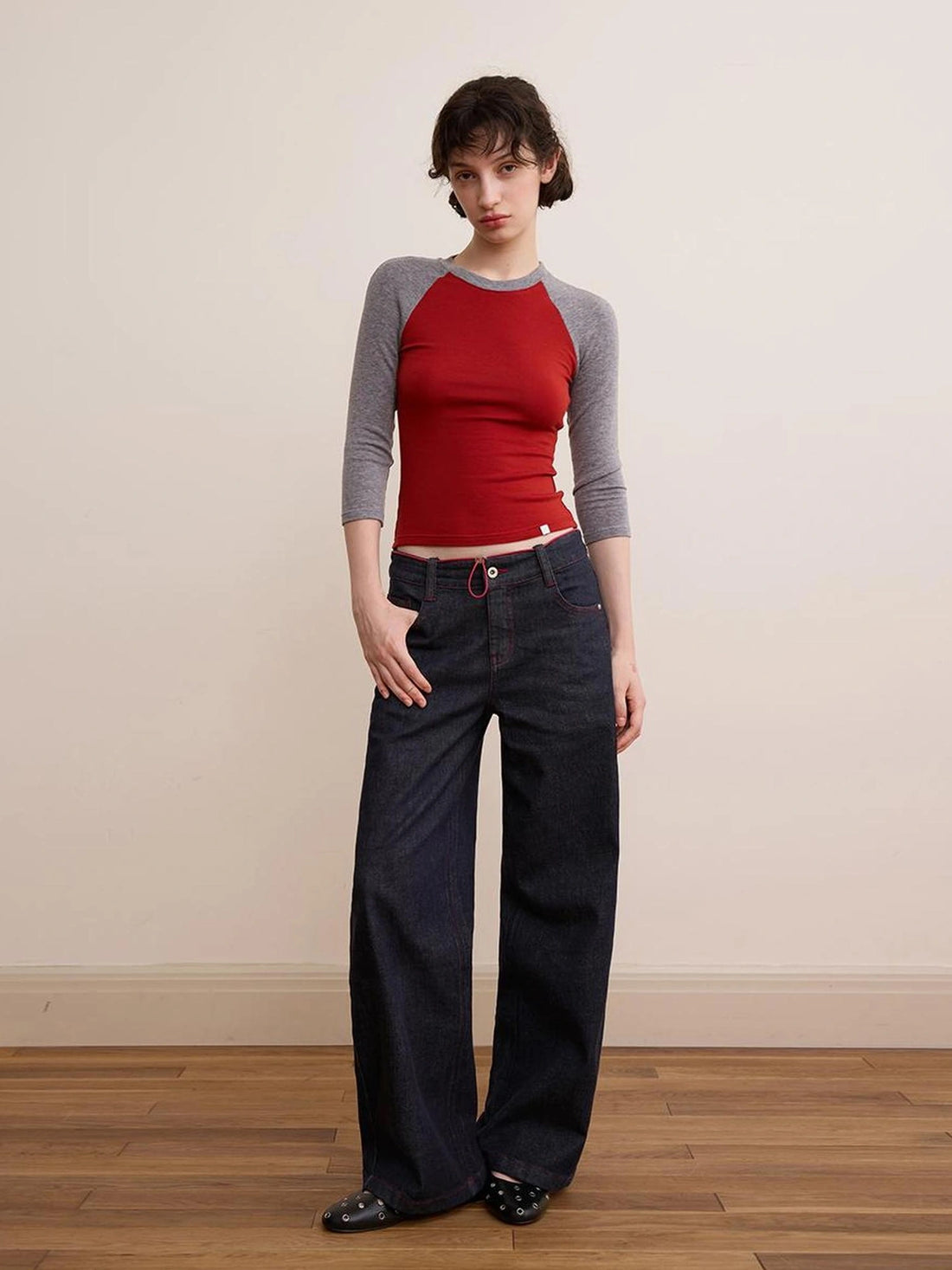 DKZ OFFICIAL Vintage Washed Deep Blue Straight Leg Jeans