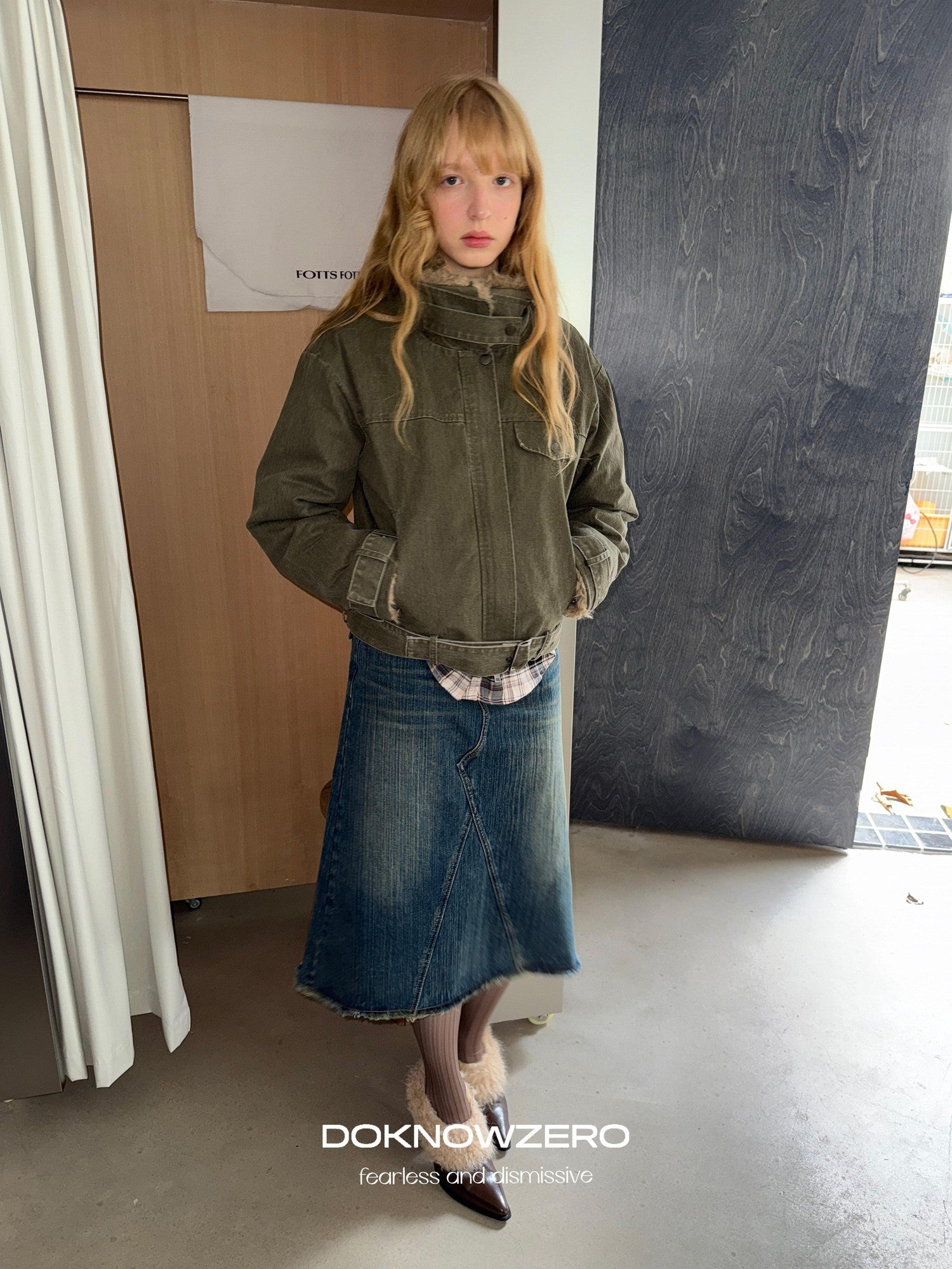 DKZ OFFICIAL Vintage Washed Denim Straight Mid Rise Women&