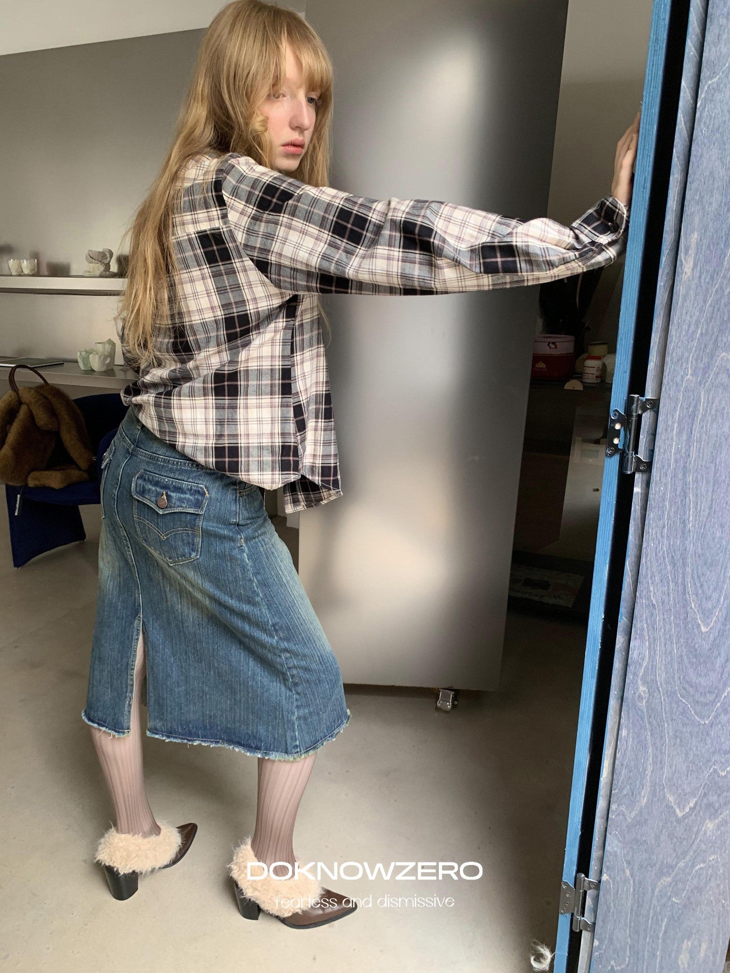 DKZ OFFICIAL Vintage Washed Denim Straight Mid Rise Women&