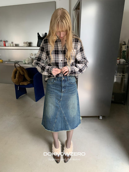 DKZ OFFICIAL Vintage Washed Denim Straight Mid Rise Women&