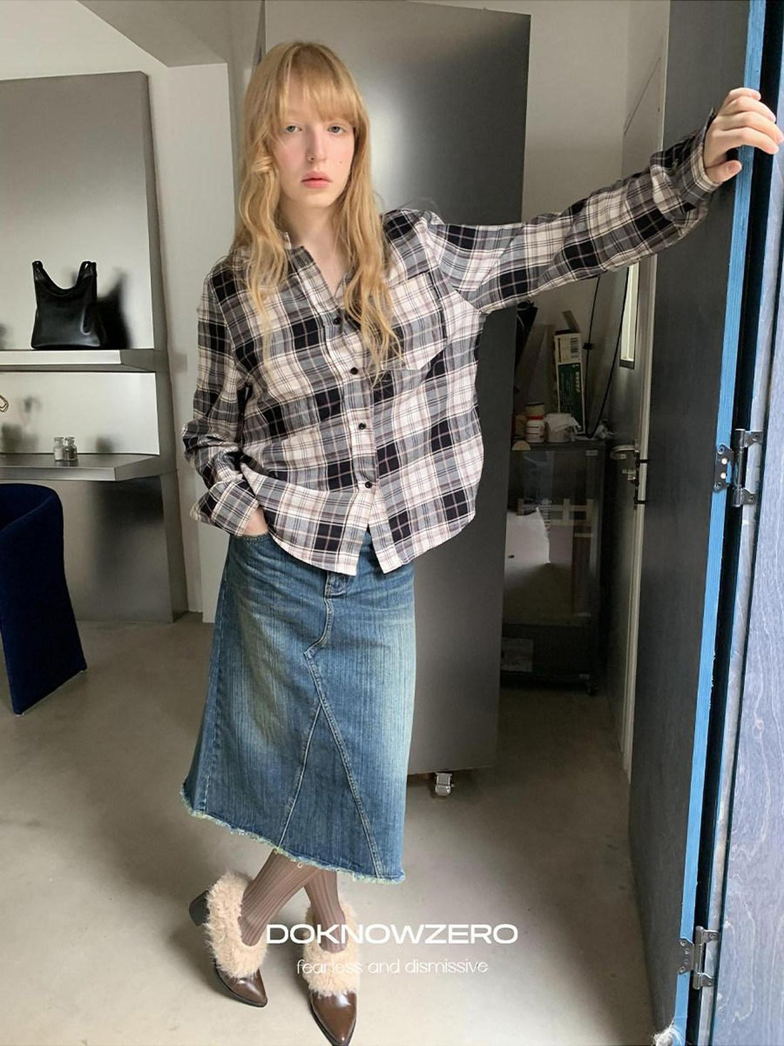 DKZ OFFICIAL Vintage Washed Denim Straight Mid Rise Women&