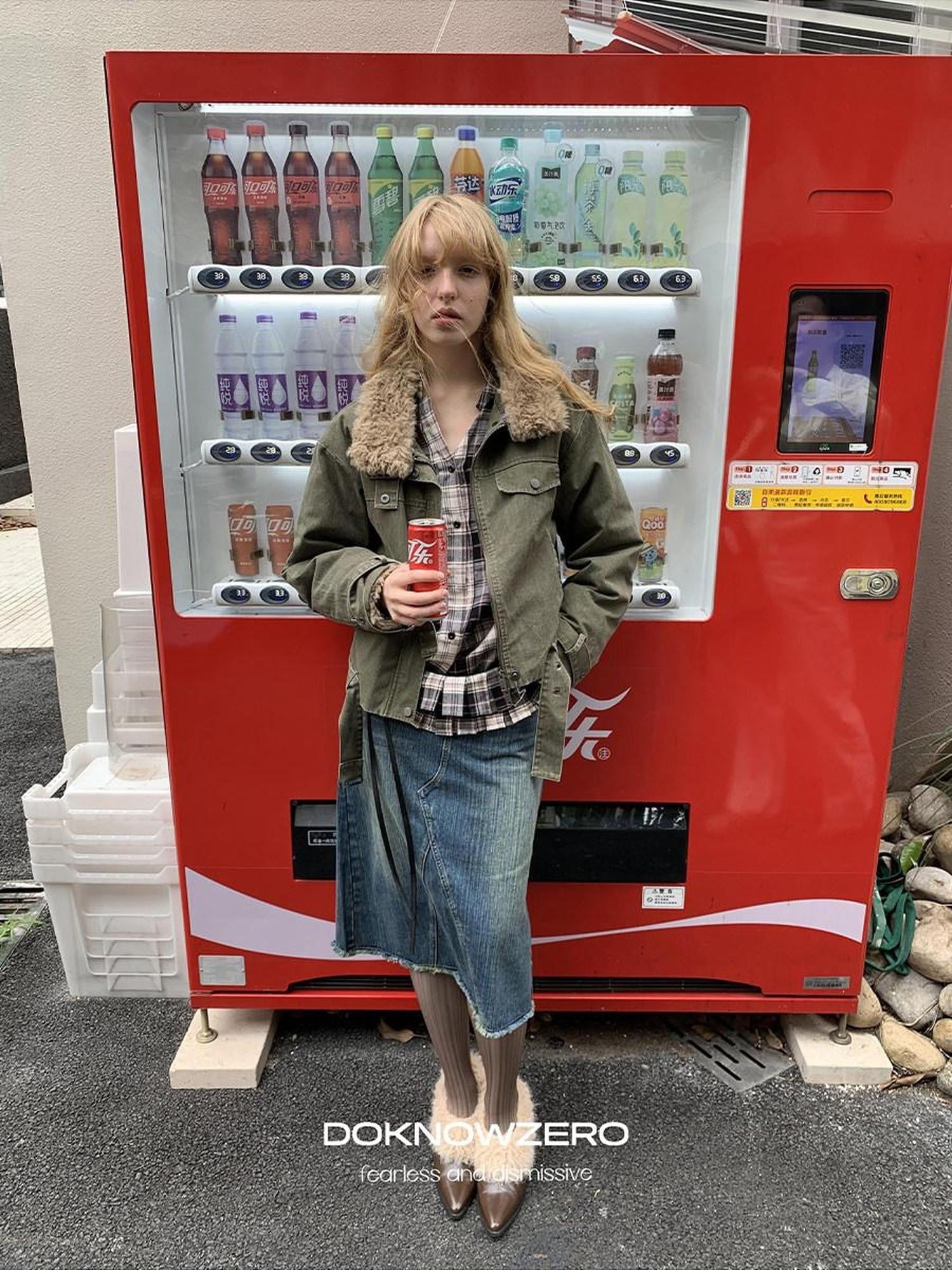 DKZ OFFICIAL Vintage Washed Denim Straight Mid Rise Women&