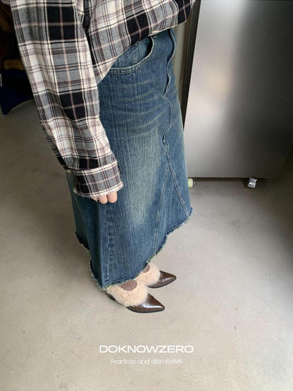 DKZ OFFICIAL Vintage Washed Denim Straight Mid Rise Women&