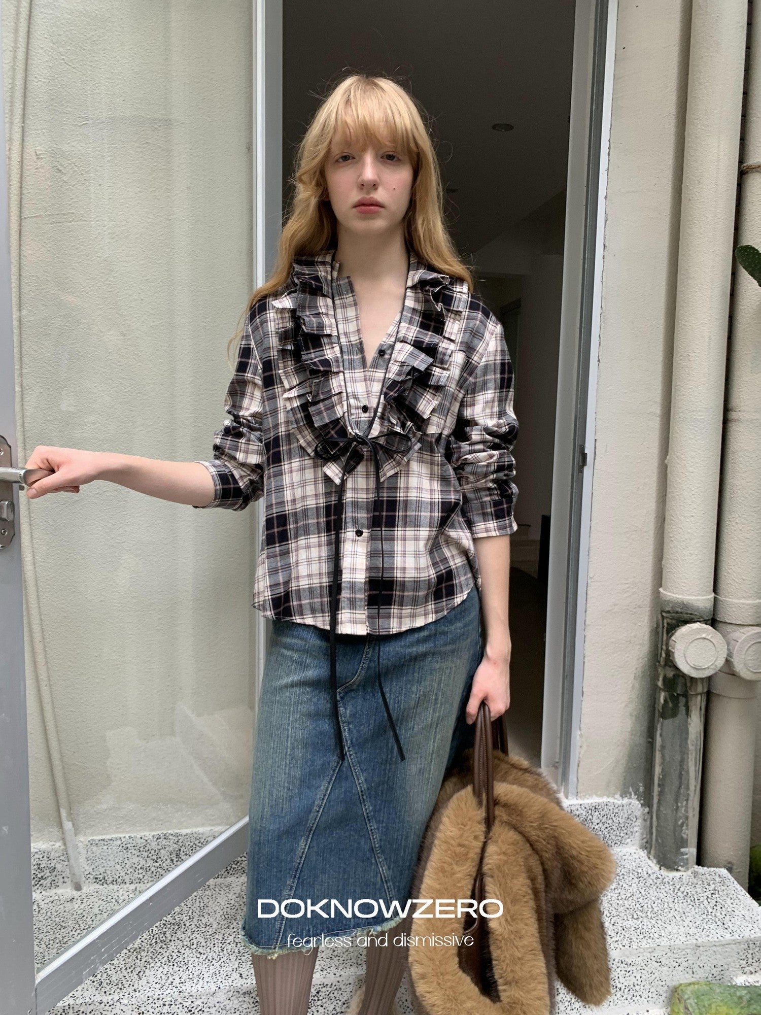 DKZ OFFICIAL Vintage Washed Denim Straight Mid Rise Women&