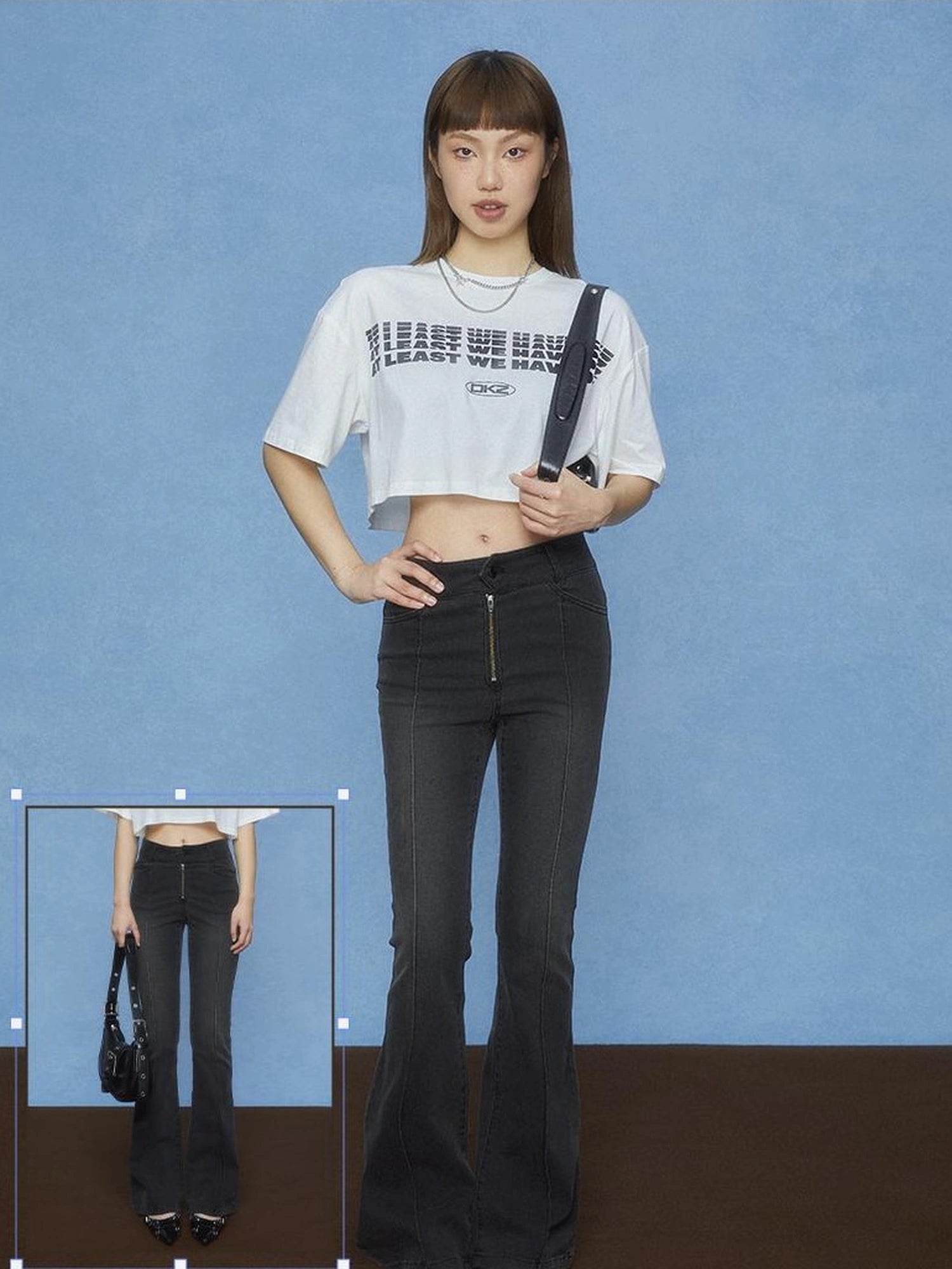 DKZ OFFICIAL Vintage Washed High Waist Flared Jeans
