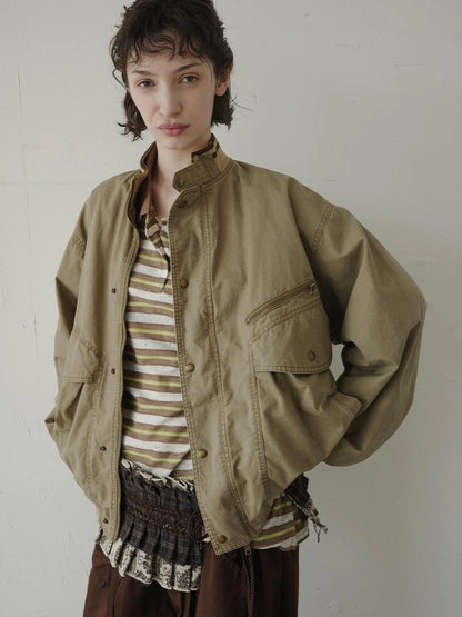 DKZ OFFICIAL Vintage Washed Multi Pocket Women Jacket