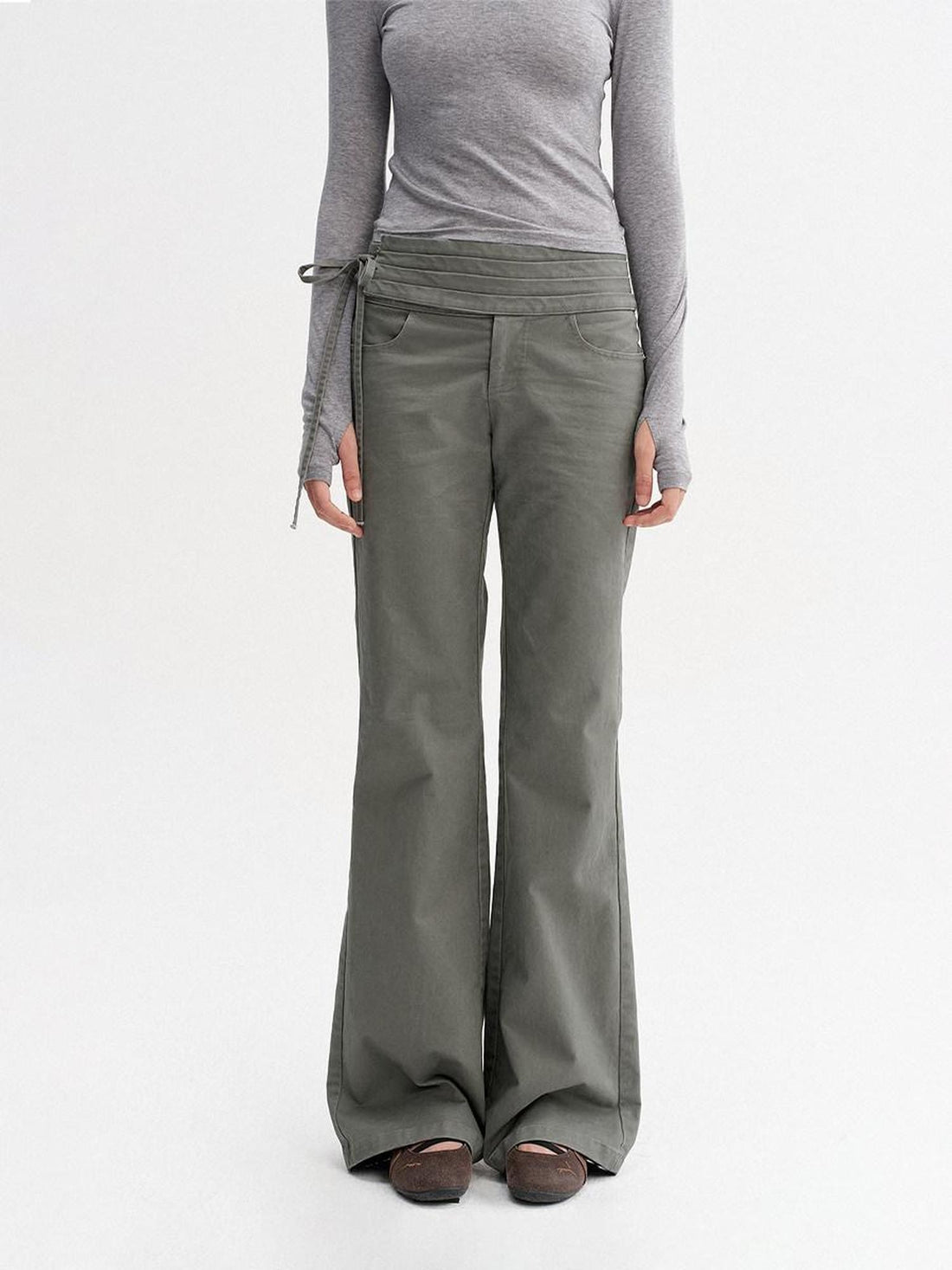 DKZ OFFICIAL Vintage Washed Pleated Drawstring Women&