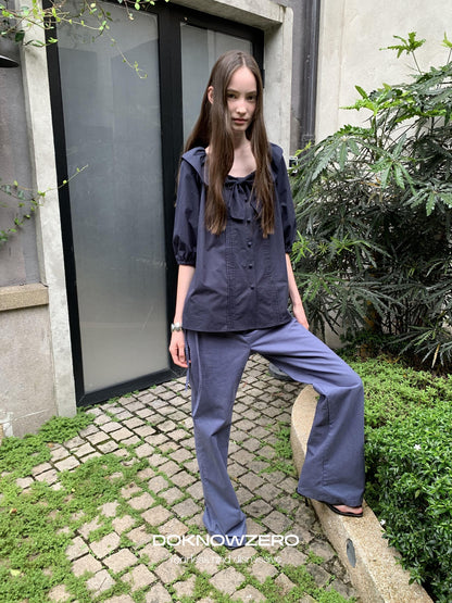 DKZ OFFICIAL Vintage Washed Pleated Drawstring Women&