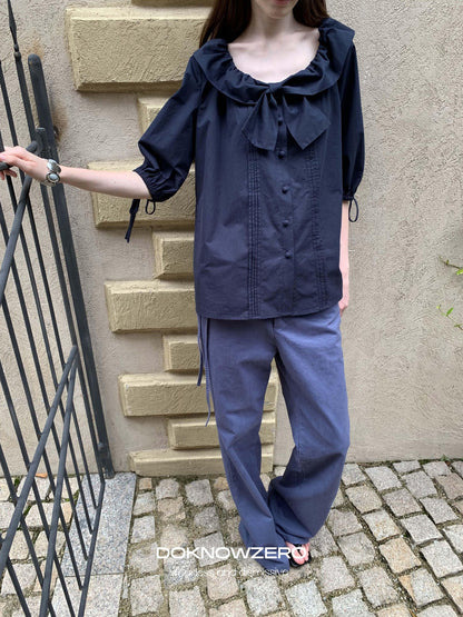DKZ OFFICIAL Vintage Washed Pleated Drawstring Women&