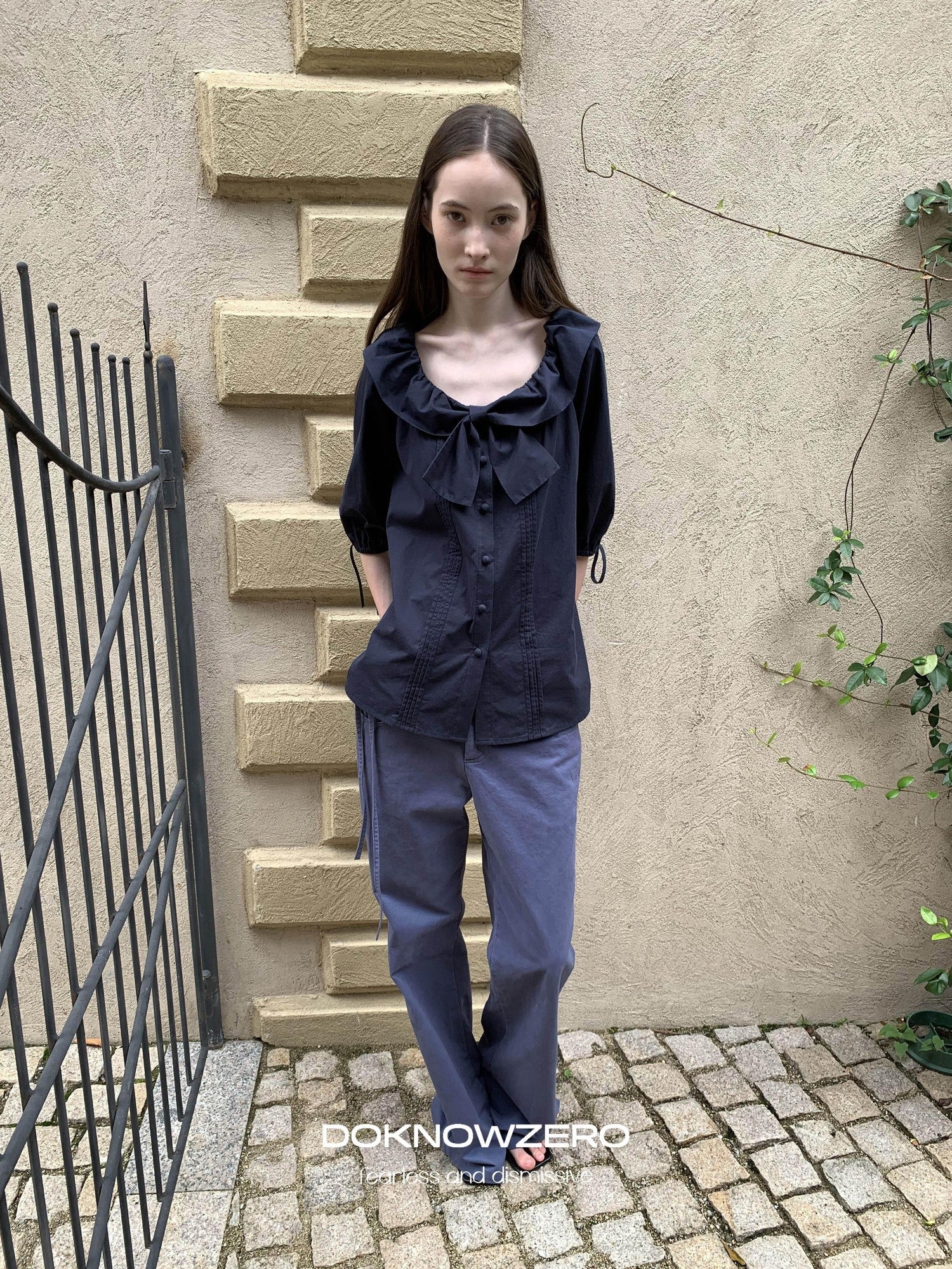 DKZ OFFICIAL Vintage Washed Pleated Drawstring Women&