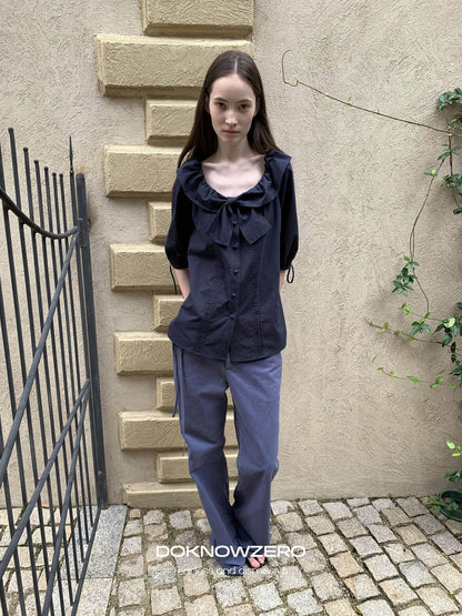 DKZ OFFICIAL Vintage Washed Pleated Drawstring Women&
