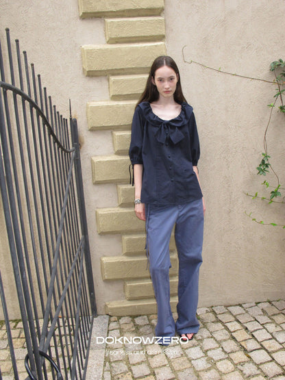 DKZ OFFICIAL Vintage Washed Pleated Drawstring Women&