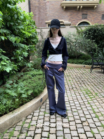 DKZ OFFICIAL Vintage Washed Pleated Drawstring Women&