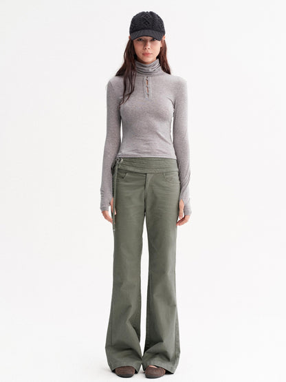 DKZ OFFICIAL Vintage Washed Pleated Drawstring Women&