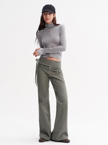 DKZ OFFICIAL Vintage Washed Pleated Drawstring Women&