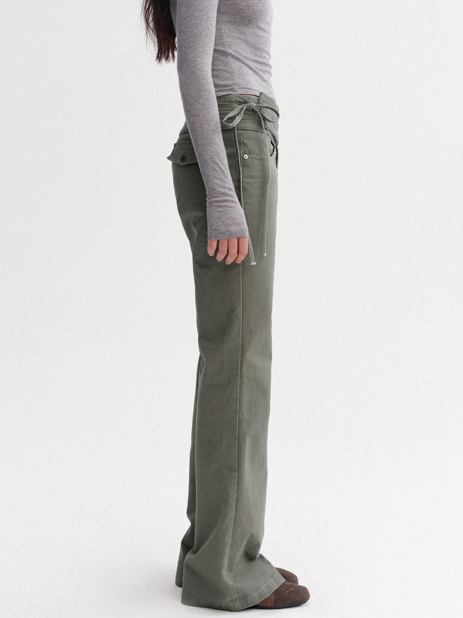 DKZ OFFICIAL Vintage Washed Pleated Drawstring Women&