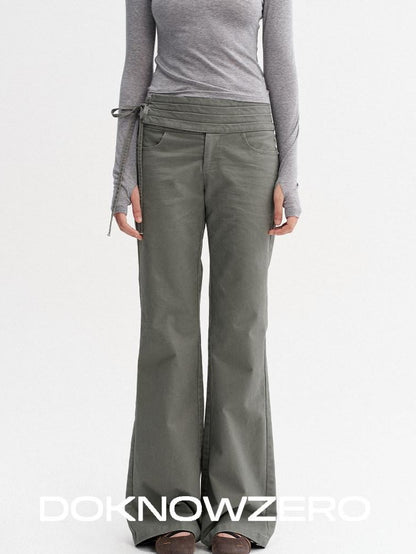 DKZ OFFICIAL Vintage Washed Pleated Drawstring Women&