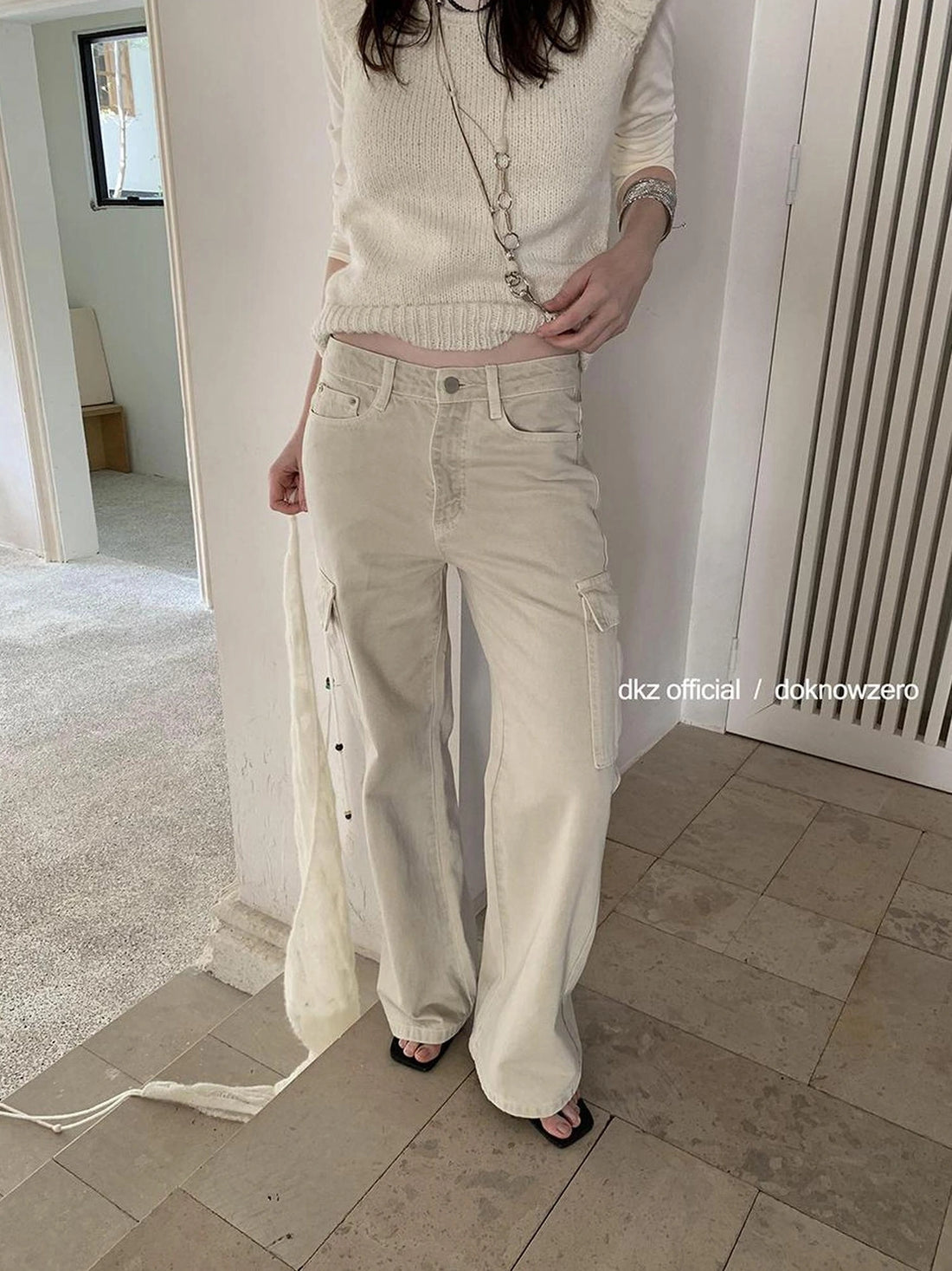 DKZ OFFICIAL Vintage Washed Wide Leg Trousers