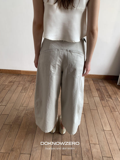 DKZ OFFICIAL Washed Cargo Belted Loose Retro Straight Women&