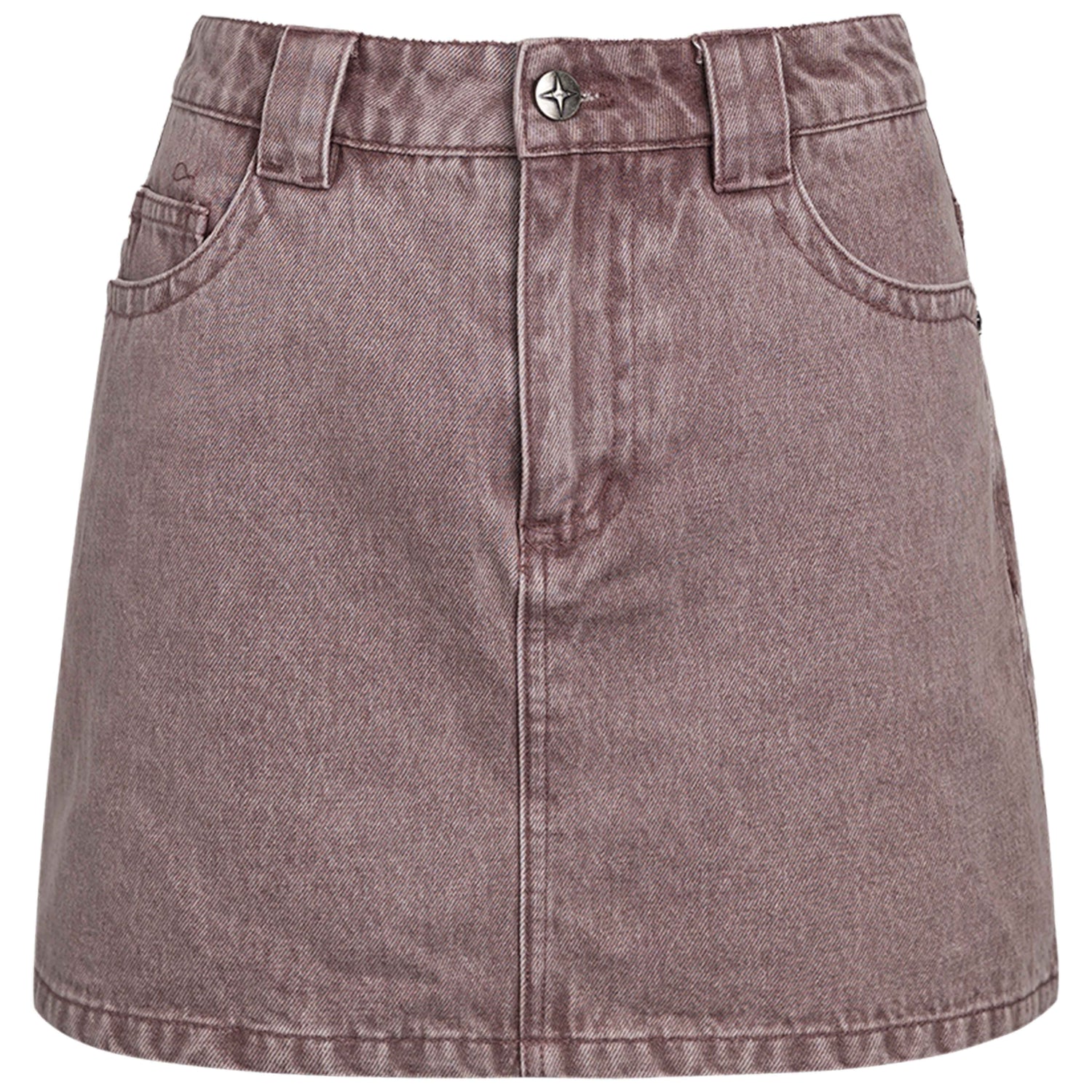 DKZ_OFFICIAL_Washed_Pink_Distressed_Pocket_A_Line_Mid_Waist_Cotton_Women&