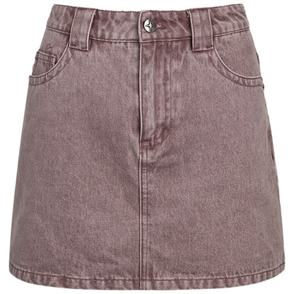 DKZ_OFFICIAL_Washed_Pink_Distressed_Pocket_A_Line_Mid_Waist_Cotton_Women&