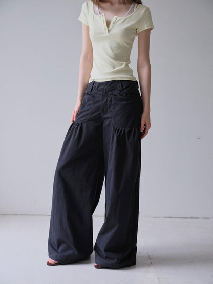 DKZ OFFICIAL Washed Slot Pocket Drawcord Hem Women&