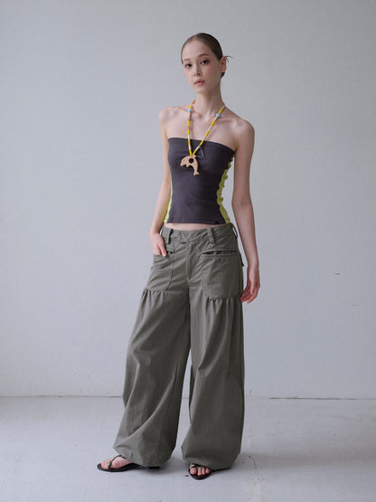 DKZ OFFICIAL Washed Slot Pocket Drawcord Hem Women&