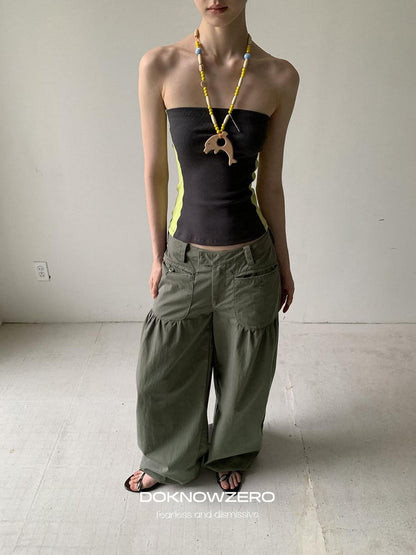 DKZ OFFICIAL Washed Slot Pocket Drawcord Hem Women&