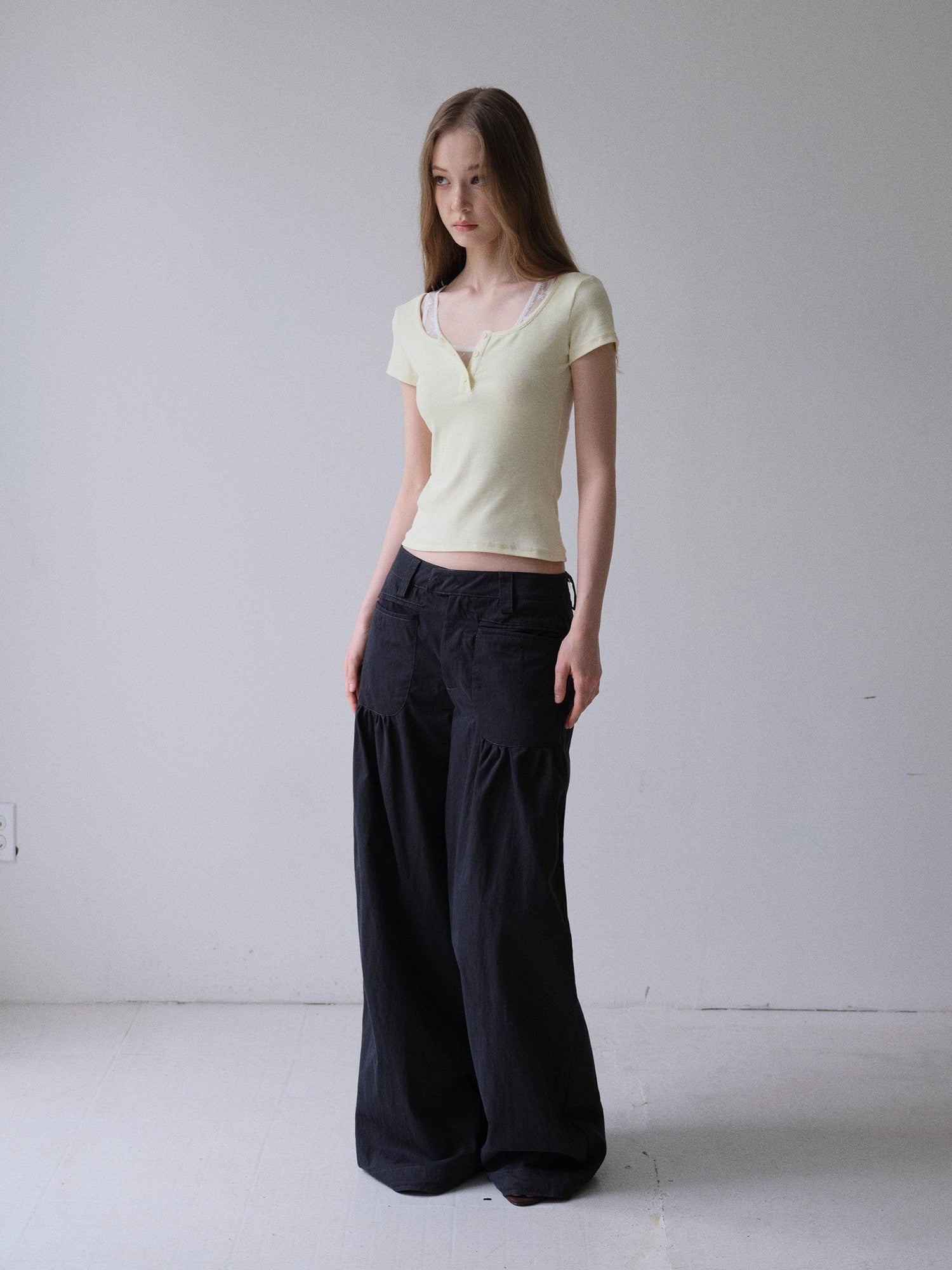 DKZ OFFICIAL Washed Slot Pocket Drawcord Hem Women&