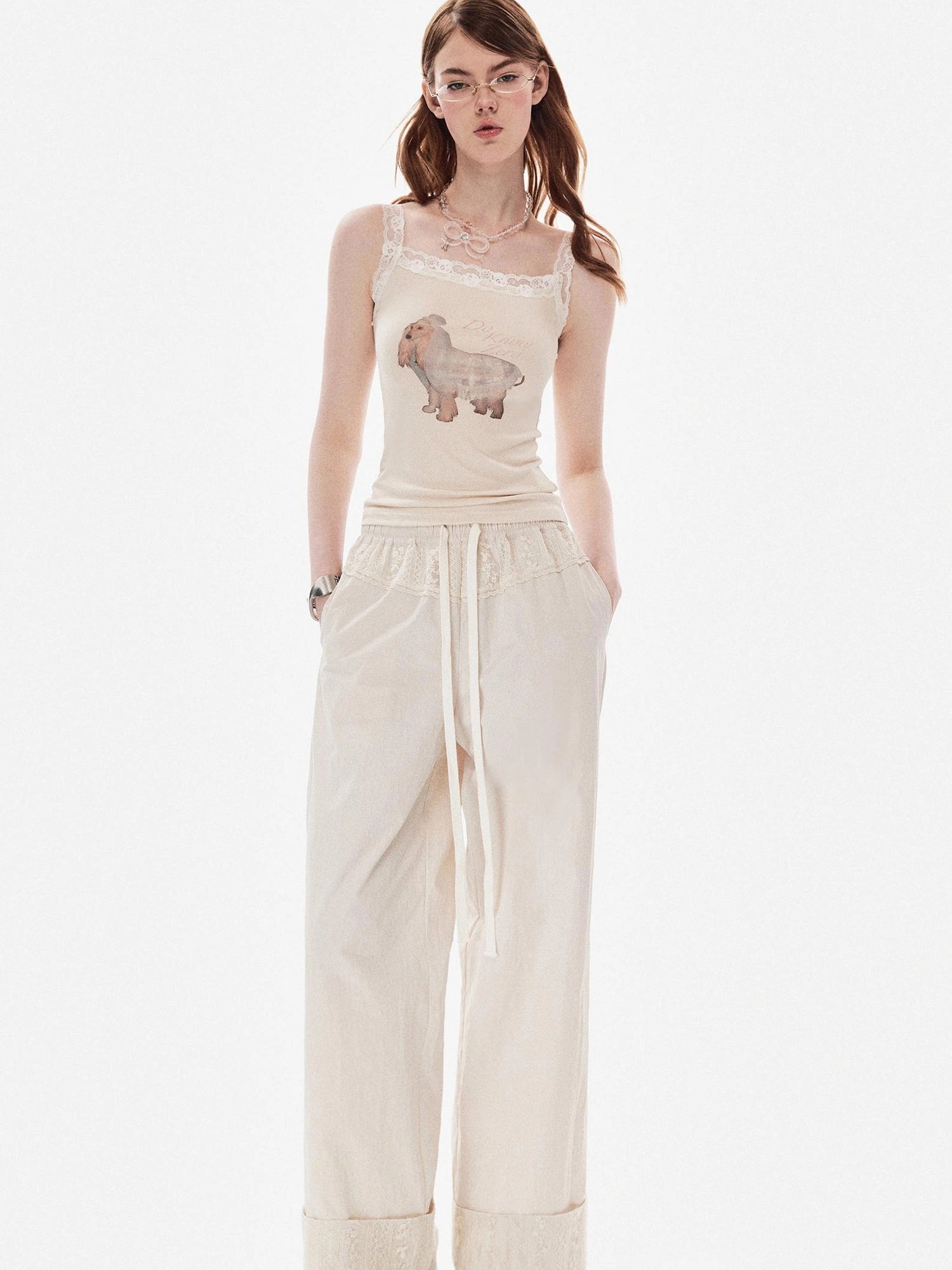 DKZ OFFICIAL Wedding Doggy Floral Lace Camisole