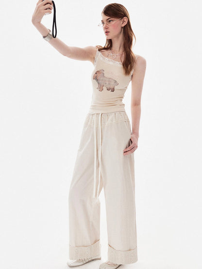 DKZ OFFICIAL Wedding Doggy Floral Lace Camisole