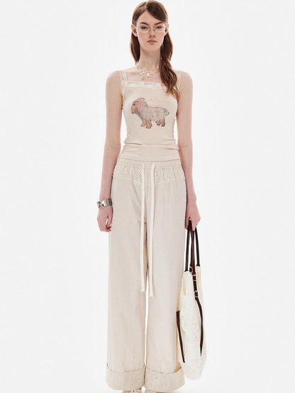 DKZ OFFICIAL Wedding Doggy Floral Lace Camisole