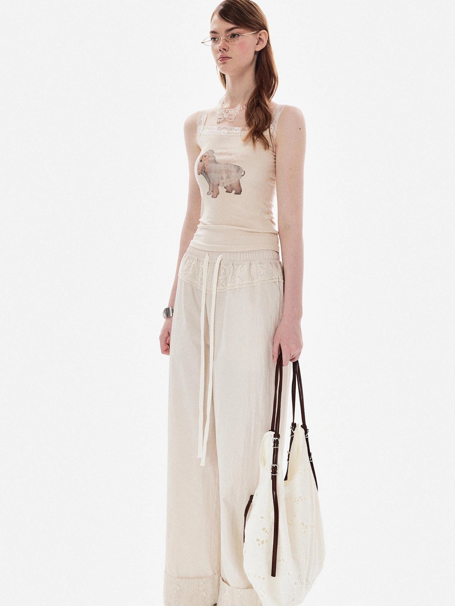 DKZ OFFICIAL Wedding Doggy Floral Lace Camisole