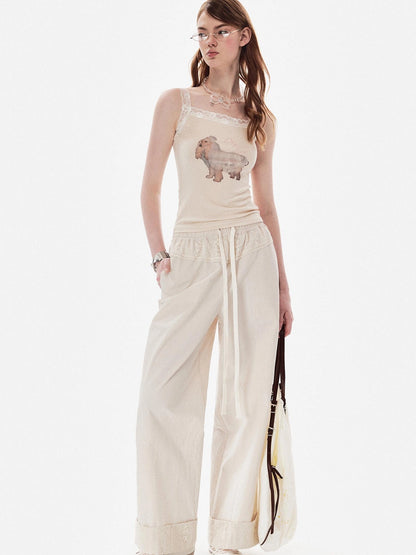 DKZ OFFICIAL Wedding Doggy Floral Lace Camisole