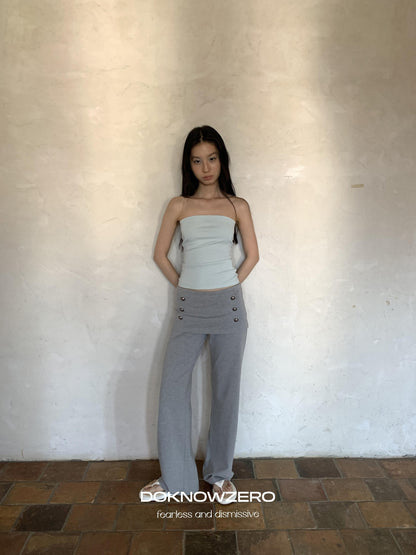 DKZ OFFICIAL White Cross Wrap Deep V Draped Pleat Two Piece Women&